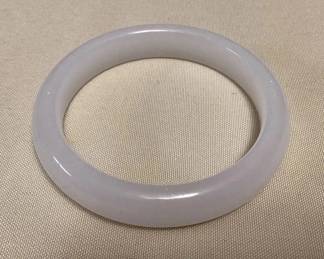MFS132 White Jade Bangle Bracelet New As Is