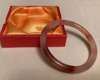 MFS121 Pink & Purple Jade Thin Bangle Bracelet New 