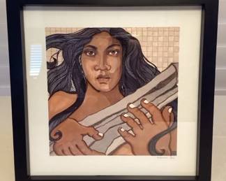 MFS085 Framed Picture Of A Native Hawaiian By Harinani Orme