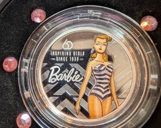 2019 Barbie 60th Anniversary Silver Coin issued by the Perth Mint of Australia.