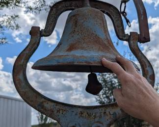 Late-1800s C.S. Bell Co. No. 2 “Crystal Metal” cast-iron farm bell from Hillsboro, Ohio.