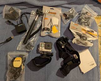 GoPro Hero 4 with many attachments