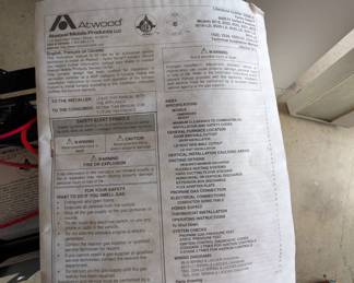 Atwood Forced Air furnace for RV, mobile home, 34000 BTU propane