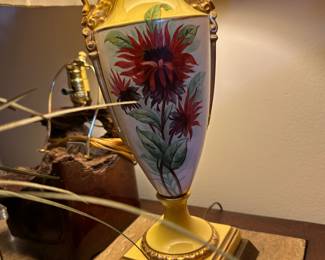 Hand painted porcelain table lamp (pair)