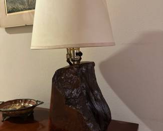 Rare Burl root table lamp (pair)