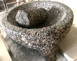 Large heavy mortar and pestle