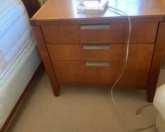 Pair end/bedside three-drawer chests
