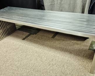 Cool Milo Baughman style chrome slat bench w/ Lucite spacers-great condition!!