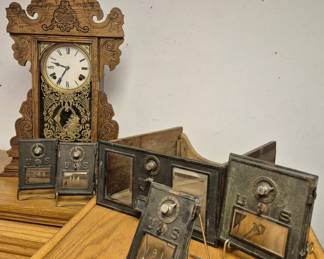 Much rustic and cast items. Vintage post office iron doors