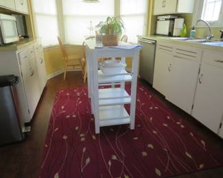 White Wood Kitchen Island Rack