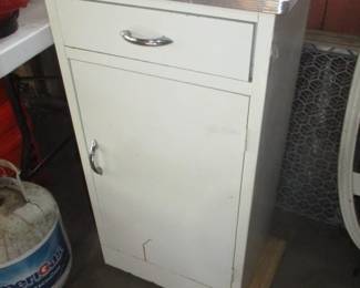 Vintage White Steel Kitchen Cabinet