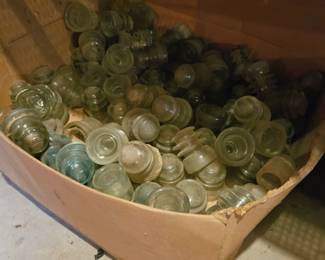 Large collection of vintage glass insulators
