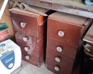 TWO WOODEN DRAWER SETS
