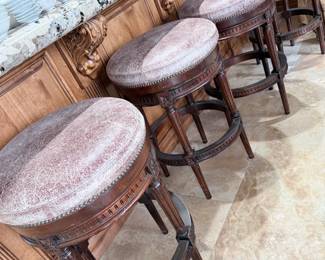 Cracked leather bar stools