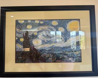 Van Goghs Starry Starry Night in silk embroidery 