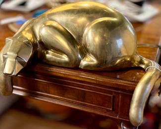 Brass Jaguar Shelf Sculpture