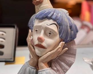 Vintage Lladro Sad Clown Figurine
