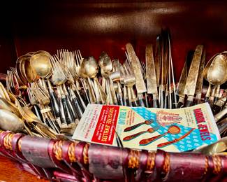 Vintage Bangkok Jewels (U. S. Navy Contractor) 141 Pc. Flatware Set from Hong Kong