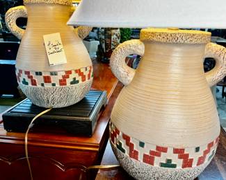 Pair of Southwest jug lamps