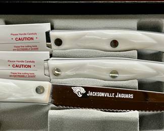 Set of 3 Jacksonville Jaguars engraved Cutco steak knives