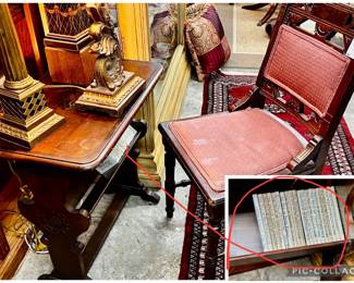 Vintage/Antique reading table and chair with collection of children’s story books