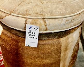 Hide foot stool 