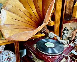 Antique photograph with record