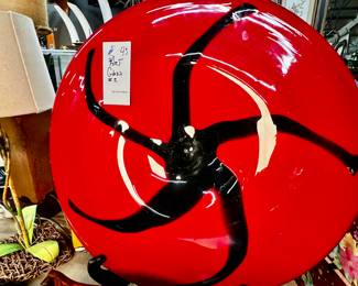 Large art glass plate
