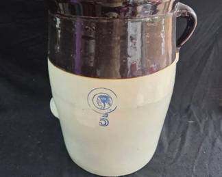 Louisville Pottery 5 Gallon Butter Churn With Indian Logo