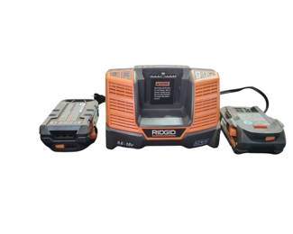 RIDGID 18v 2.0Ah Lithium Batteries and Charger 