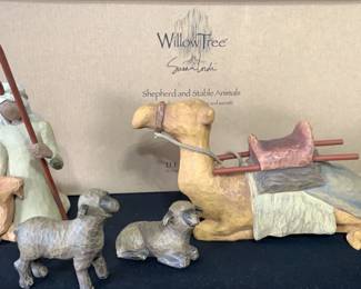 Willow Tree Nativity Shepherd And Stable Animals