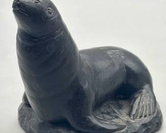 Inuit Soapstone Carving of a Seal from Canada