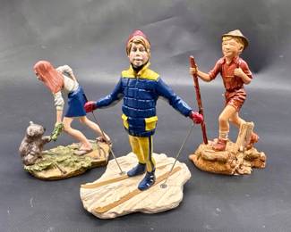 (3) Vintage Pewter Children of the World Figurines