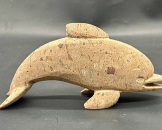 Hand Carved Stone Dolphin Figurine
