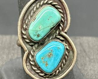 925 Silver & Turquoise Ring, Size 6, TW 10.86g