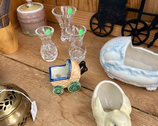 Crystal Vases, Porcelain Baby Flower/Plant Pots