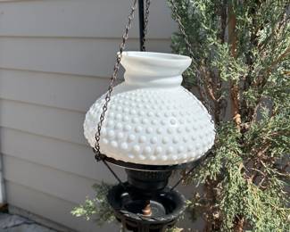 Vintage Hobnail Milk Glass Light