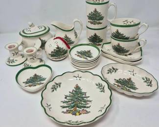 50 SpodeChristmasTreeServingPiecesAssortedHolidayTableware