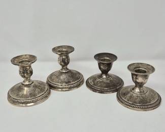 16 WeightedSterlingSilverCandleHoldersEnglishPreludeIntl