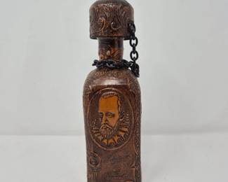 106 LeatherWrappedEmbossedSpiritsBottle9Inch