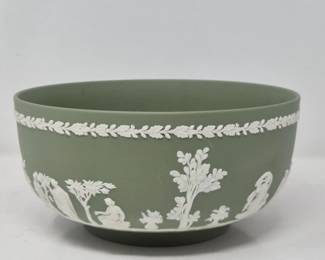 137 GreenJasperwareWedgwoodBowl