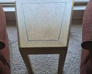 72 AngularLacqueredWickerLookSideTable