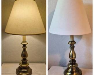 83 PairofBrassCandlestickStyleTableLamps