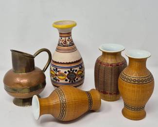 131 BudVaseVarietyBambooCopperandCeramic
