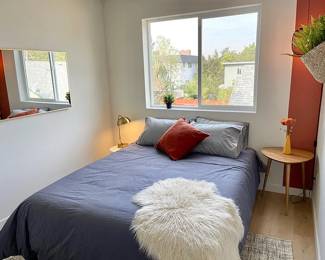 Black metal frame and queen Casper mattress