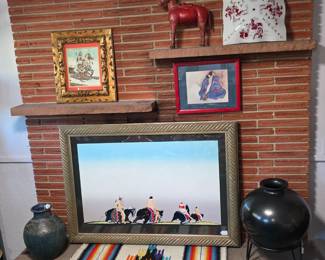 Beautiful framed lithograph by Earl Biss titled 'Chiefs on Parade'.