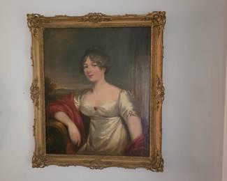 Very lovely oil portrait of a 19th century socialite