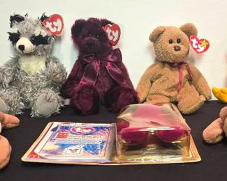 Vintage Beanie Babies Lot – Doodle, Radcliffe, Sly, Cubbie, Curly, Beargundy & McDonald’s Millennium
