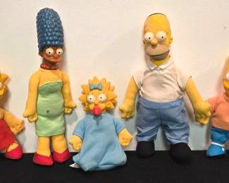 Vintage 1990 The Simpsons Vinyl Plush Dolls – Full Family Set!
