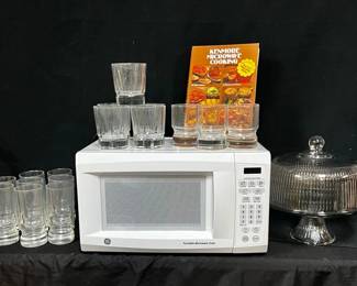 GE Microwave + Glassware & Cake Plate Collection
